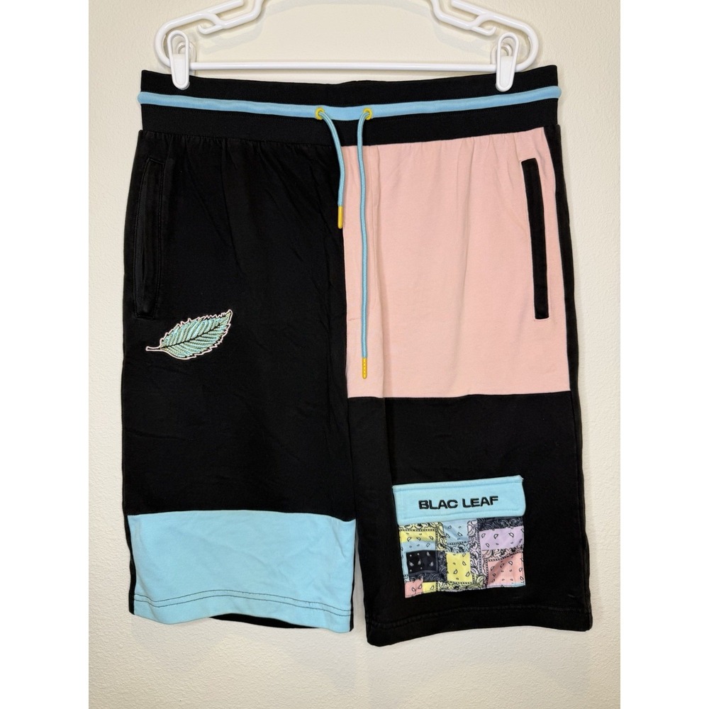 Blac Leaf Fleece Patch Shorts Mens Size 2XL Paperwork Pocket Embroidered